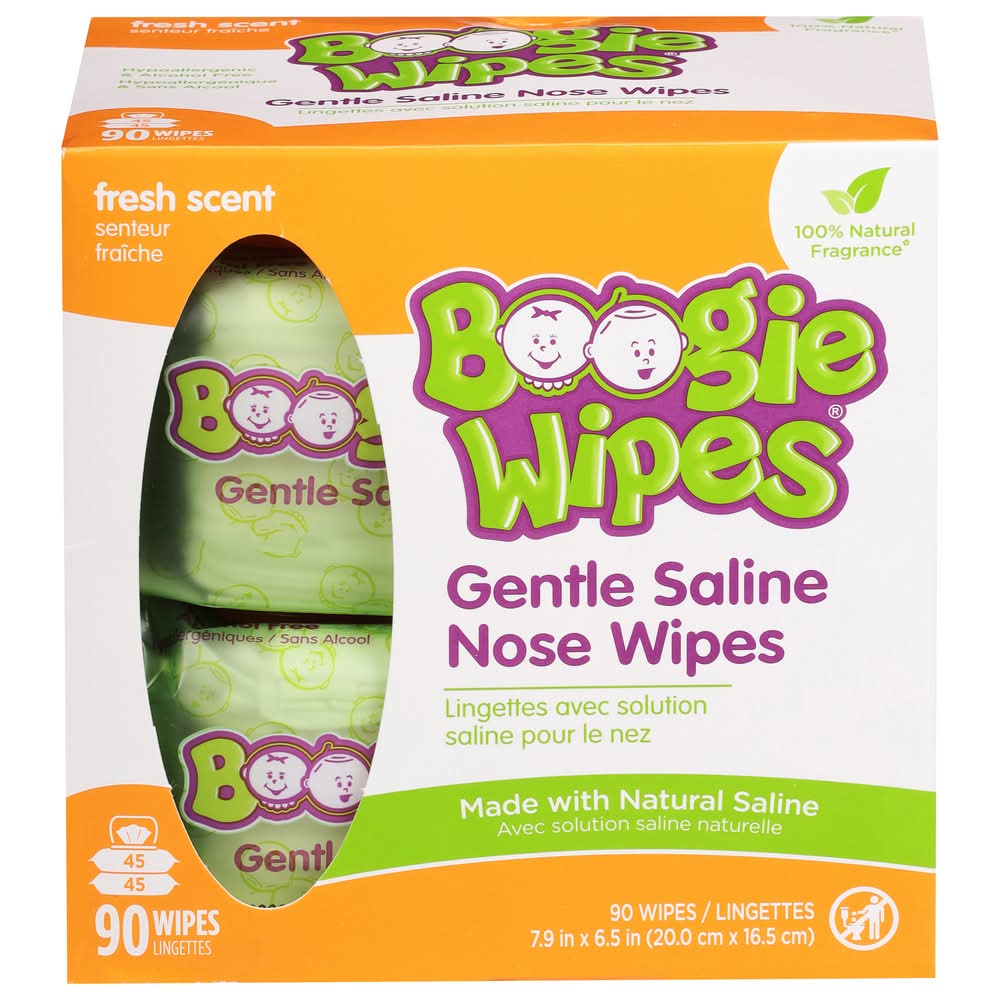 Boogie Wipes Fresh Scent Gentle Saline Nose Wipes (1.1 lbs, 90 ct)