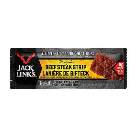 Jack link's lanières de bifteck teriyaki (25g) - teriyaki beef steak strip bars (25 g)