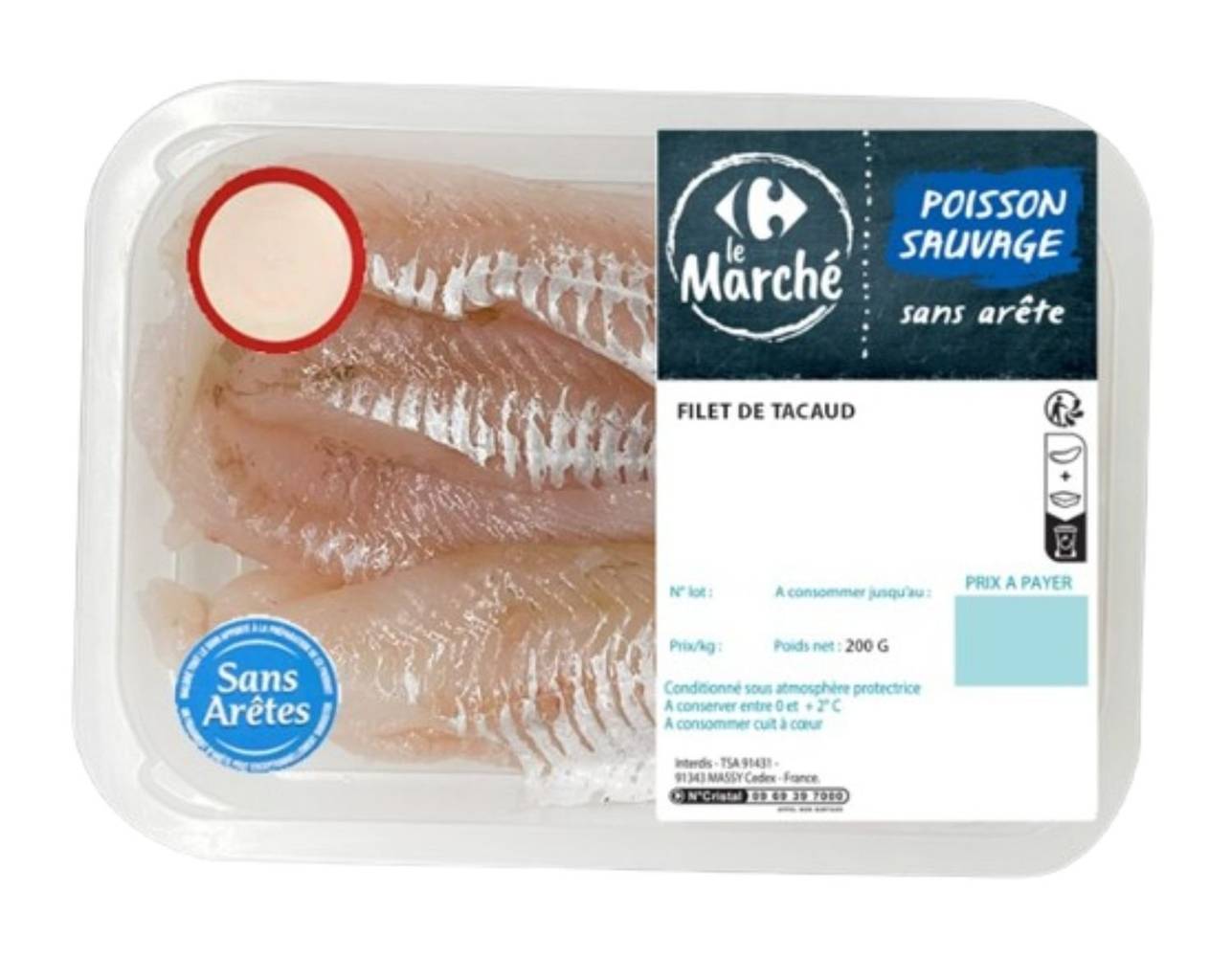 Carrefour Le Marché - Filet de tacaud poisson sauvage sans arête (200g)