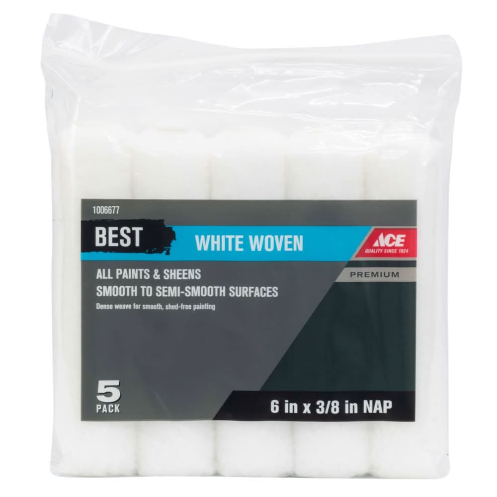 ACE Best Woven Fabric 6 In. W X 3/8 In. Mini Paint Roller Cover 5 Pk