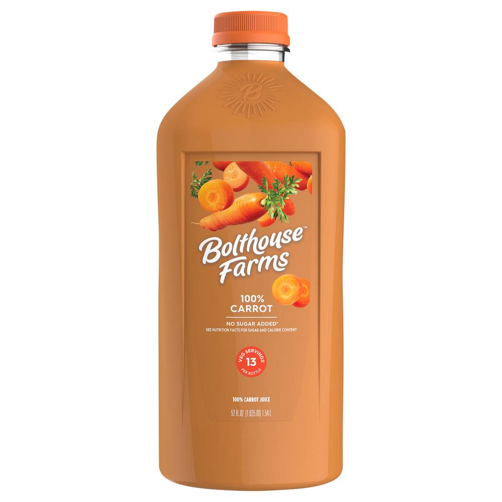 Bolthouse Farms No Sugar Added 100% Carrot Juice (52 fl oz)