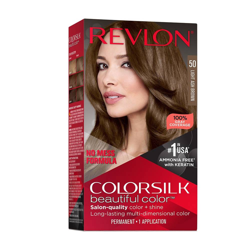 Revlon Colorsilk Beautiful Color Permanent Hair Color, 050 Light Ash Brown