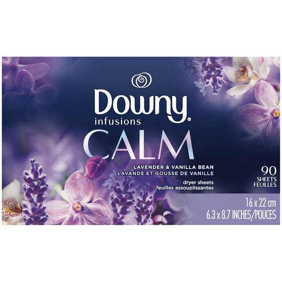 Downy Infusions Calm Dryer Sheets Lavender & Vanilla Bean (90 ct)