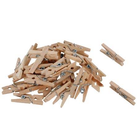 Pinzas de madera natural (30 piezas)