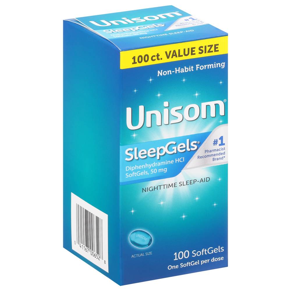 Unisom Sleepgels 50 mg Diphenhydramine Sleep Aid (100 ct)