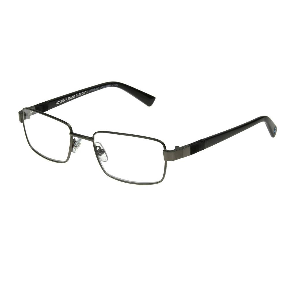 Foster Grant Ti-Tech Premium Men's Flat Metal Reading Glasses, 2.75