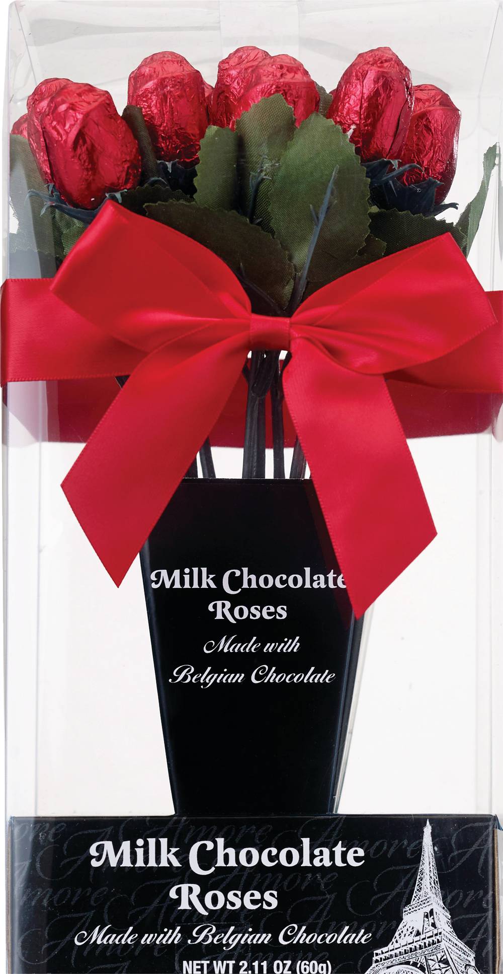 One Dozen Belgian Milk Chocolate Roses, 12 ct, 2.11 oz