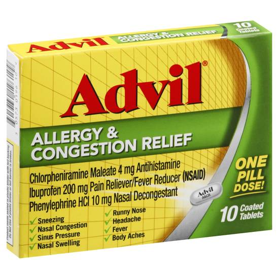 Advil Allergy & Congestion Relief Coated Tablets ( 10 ct )