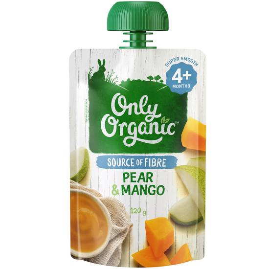 Only Organic Pear & Mango Baby Food Pouch 4+ Months 120g