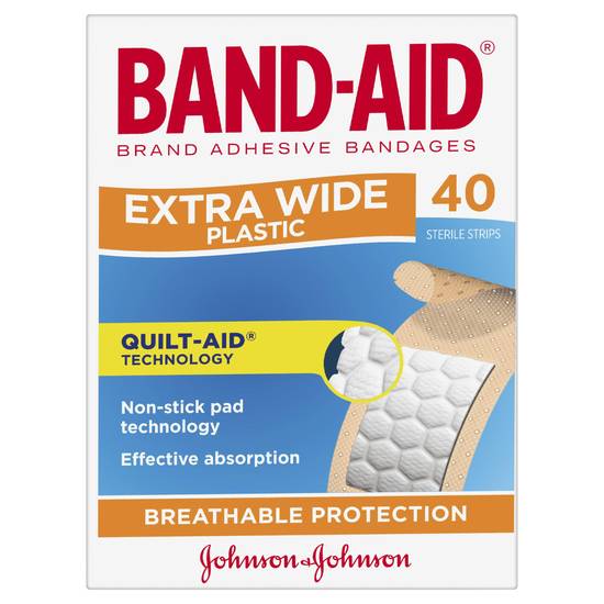 Band Aid Adhesive Strips Extra Wide (40 Pack)