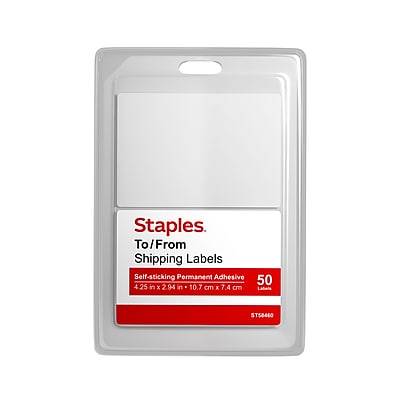 Staples Packing Labels, To & From, 4 1/4 x 2 15/16