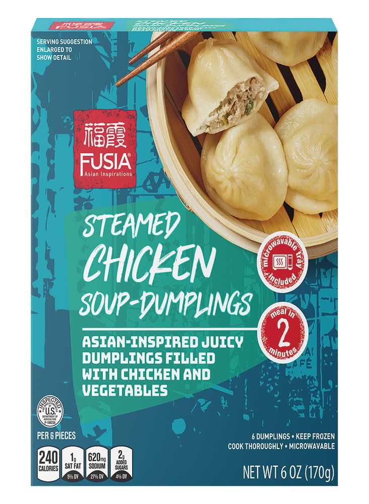 Fusia Asian Inspirations Steamed Soup Dumplings, Chicken (6 oz, 6 ct)