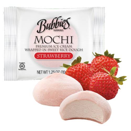 Bubbies Hawaii Strawberry Mochi Premium Ice Cream (8x 7.5oz counts)