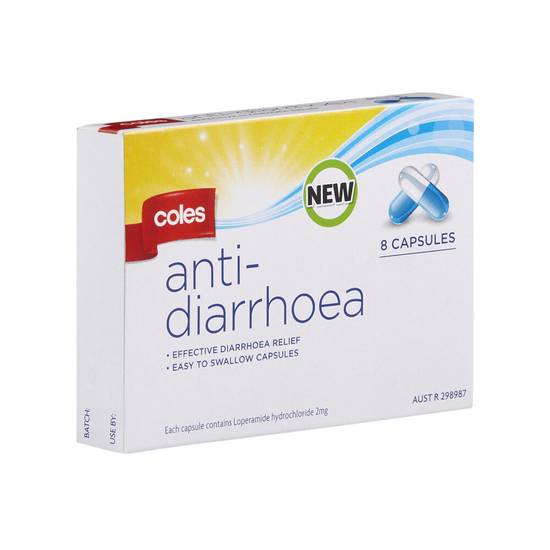 Coles Loperamide Anti-Diarrhoea Capsules 8 pack