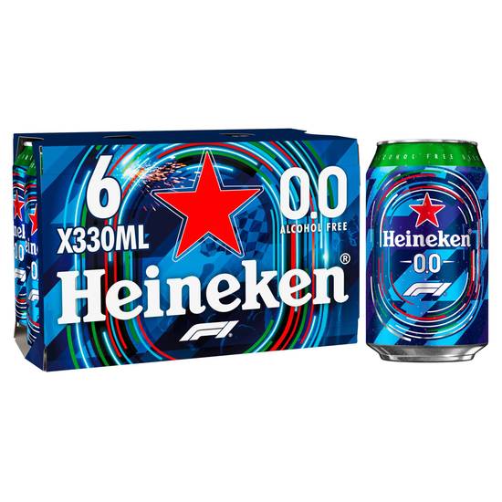 Heineken 0.0 Alcohol Free Lager Beer 6x330ml