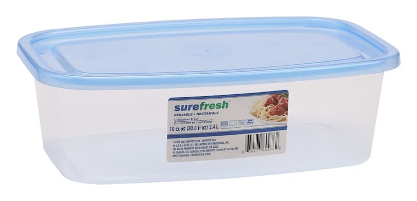 SureFresh Rectangle Food Storage Container 2.4 L, 9.5x5.75x3.25 in
