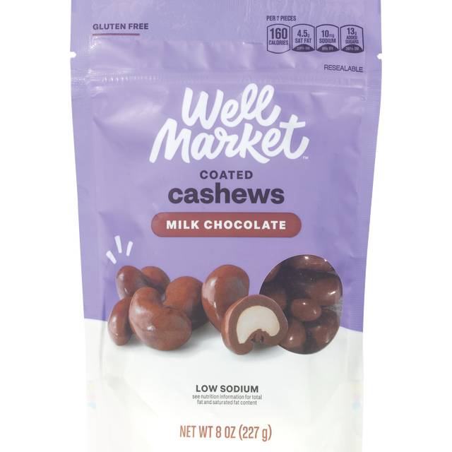 Well Market Milk Chocolate Cashews, 8 Oz