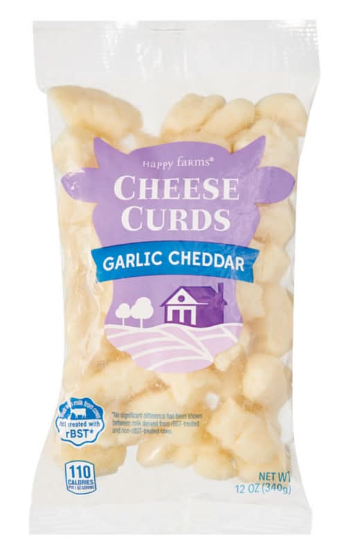 Happy Farms Cheese Curds, Garlic Cheddar (12 oz)