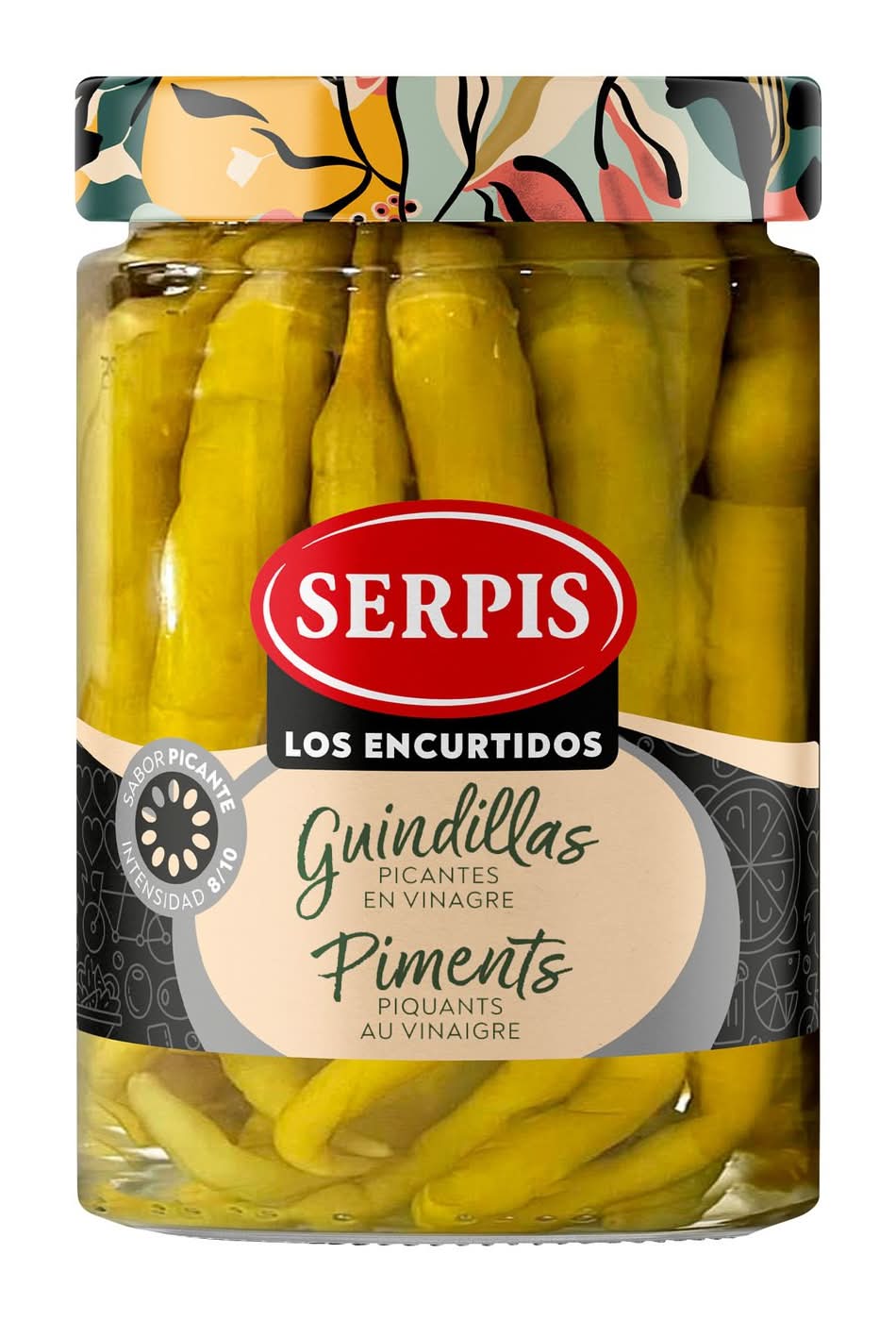 Piments Guindillas picantes en vignaire piments Serpis - le bocal 130g x 12