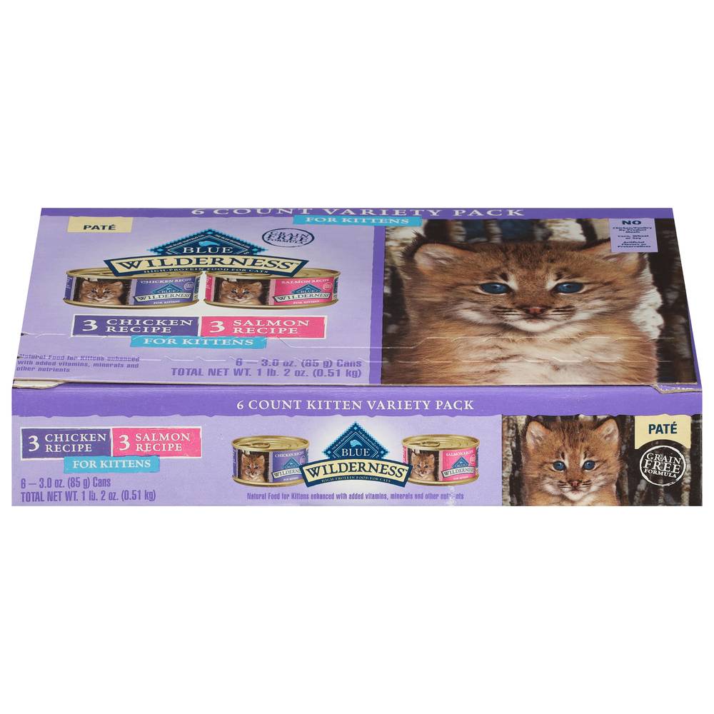 Blue Buffalo Blue Wilderness Variety pack Kittens Pate Food For Cats (6 ct)