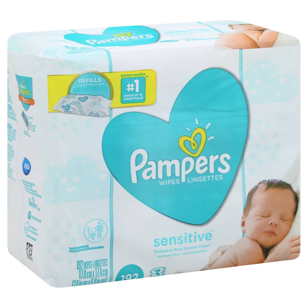 Pampers Sensitive Clinically Proven Gentle Clean Wipes (192 ct)