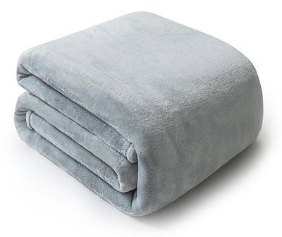 Gray Velvet Plush Twin/Full Blanket