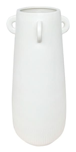 White Ceramic Vase, 23.6"