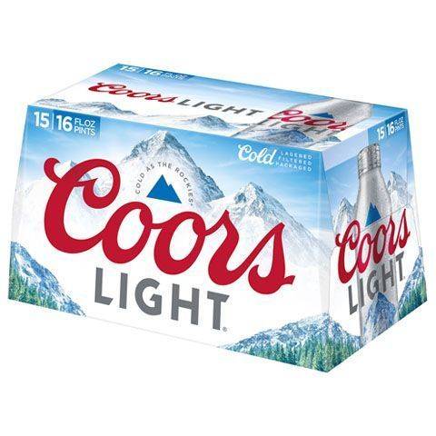 Coors Light Aluminum 15 Pack 16oz Can