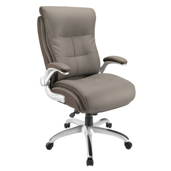 Realspace Torval Big & Tall Bonded Leather High-Back Computer Chair Black/Silver