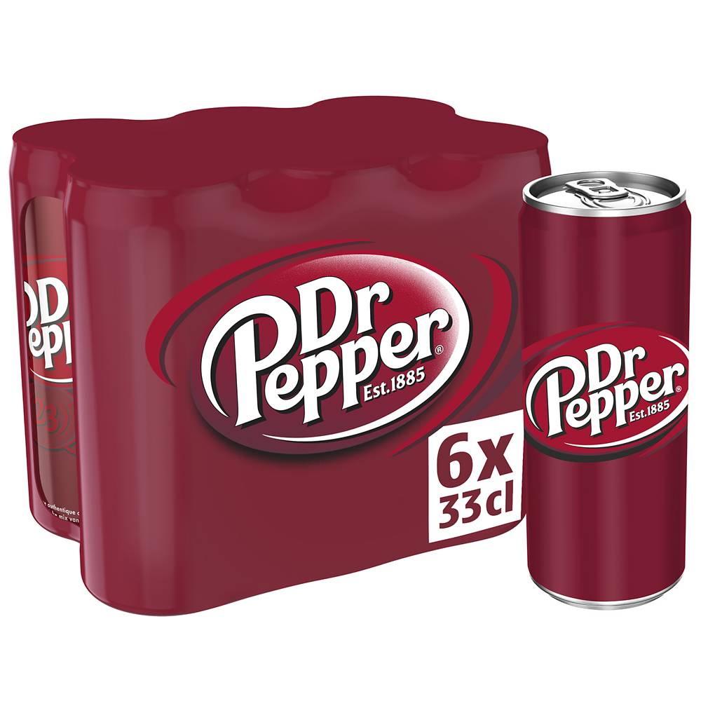 Dr Pepper - Boisson gazeuse au cola originale (6 pack, 330 ml)