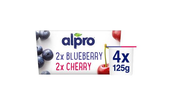 Alpro Blueberry & Cherry Yoghurt Alternative 4X125G