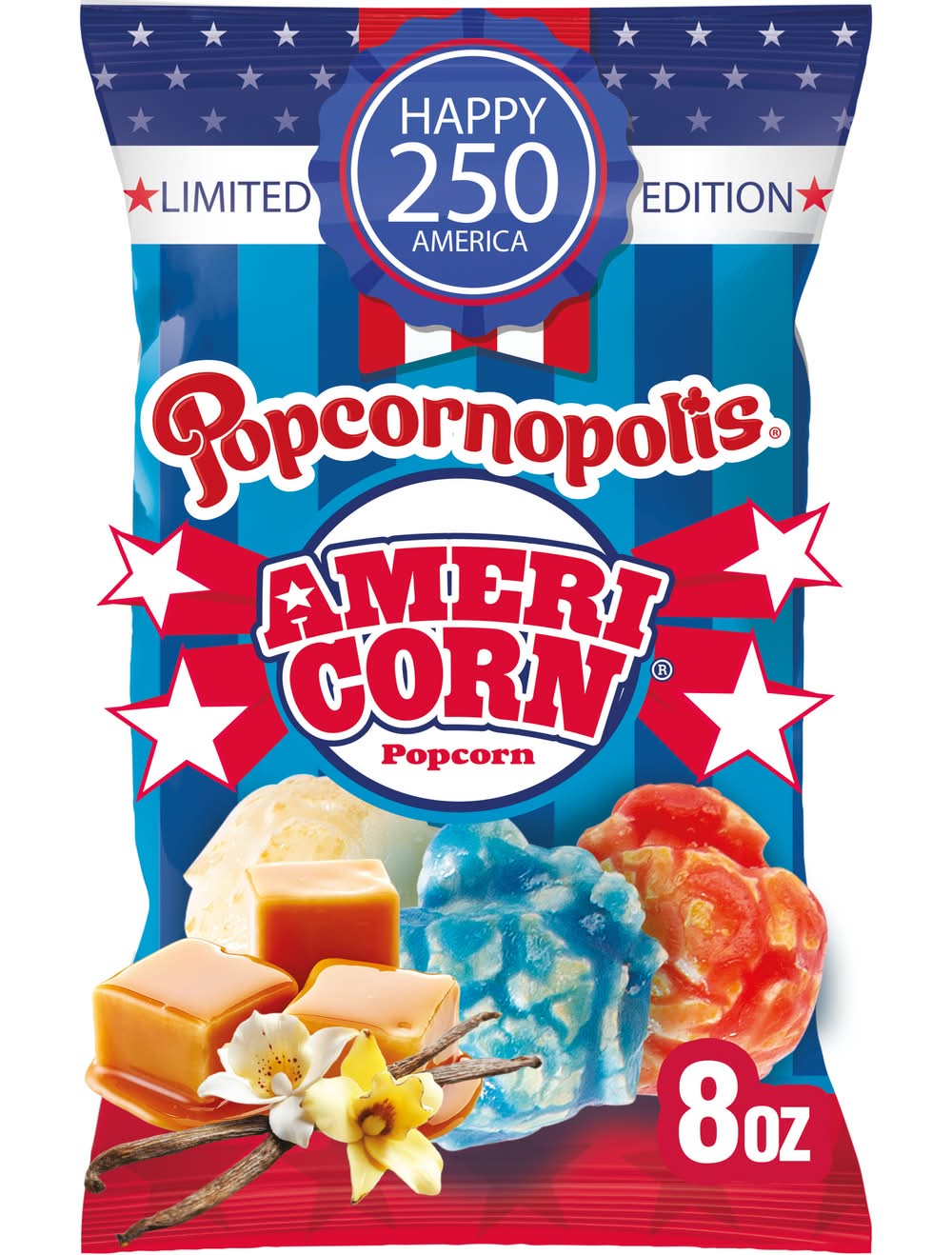 Popcornopolis Americorn Caramel Indulgent Popcorn, Vanilla (8 oz)
