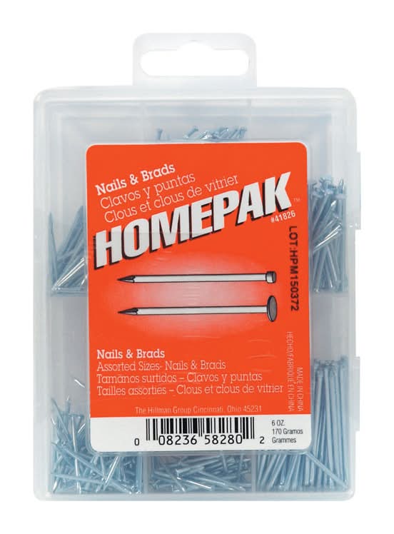 Hillman Assorted In. Assorted Steel Assorted Nails, Tacks, Brads And Screws Set Assorted Head