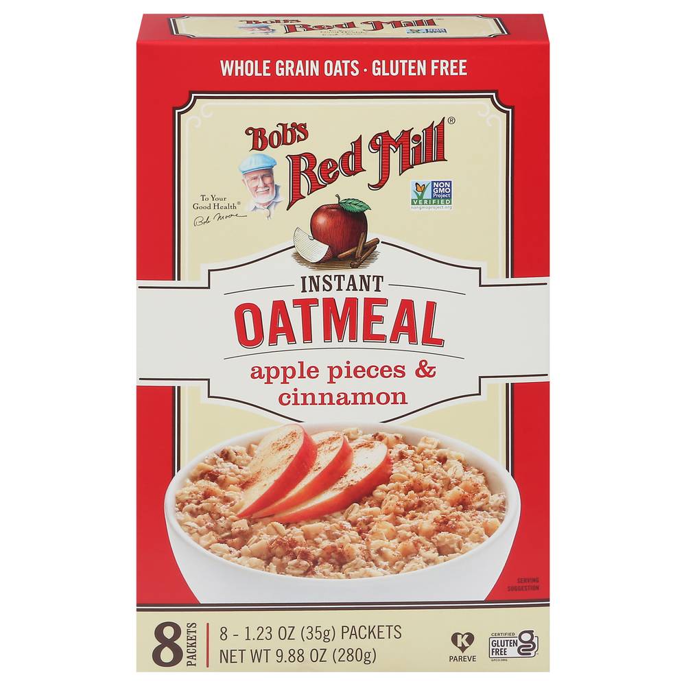 Bob's Red Mill Apple Pieces & Cinnamon Instant Oatmeal (8 x 1.2 oz)