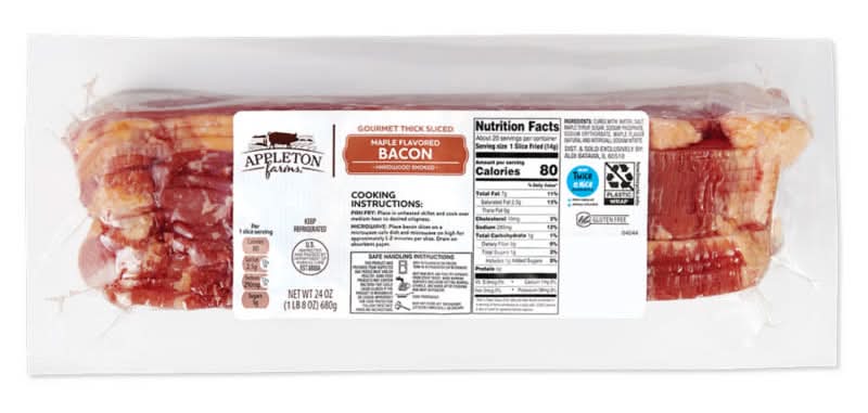 Appleton Farms Gourmet Thick Sliced Bacon, Maple (24 oz)