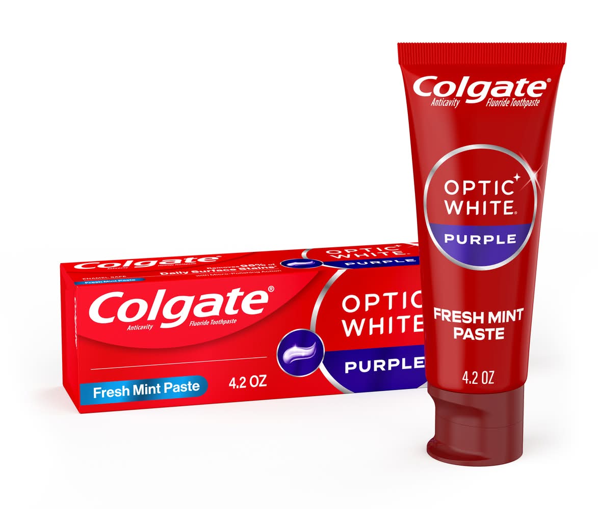Colgate Optic White Purple Anticavity Fluoride Fresh Mint Paste Toothpaste (4.2 oz)