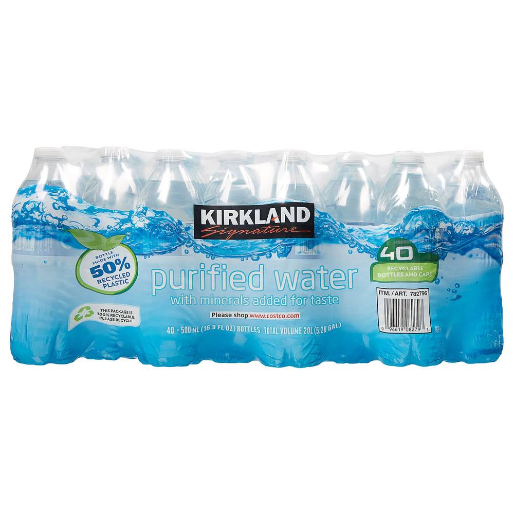 Kirkland Signature Purified Drinking Water, 16.9 fl oz, 40-count