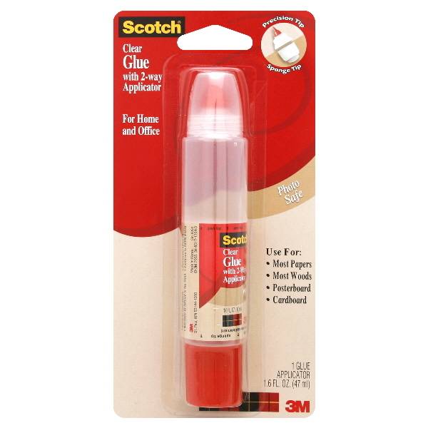 Scotch Clear Glue With 2-way Applicator (white)