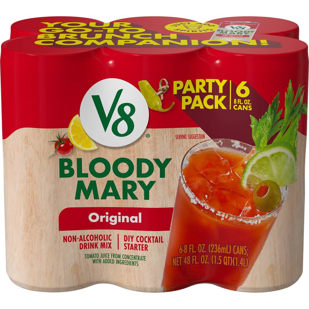 V8 Original Non-Alcoholic Bloody Mary Mix Drink Mix Party pack (6 x 8 fl oz)