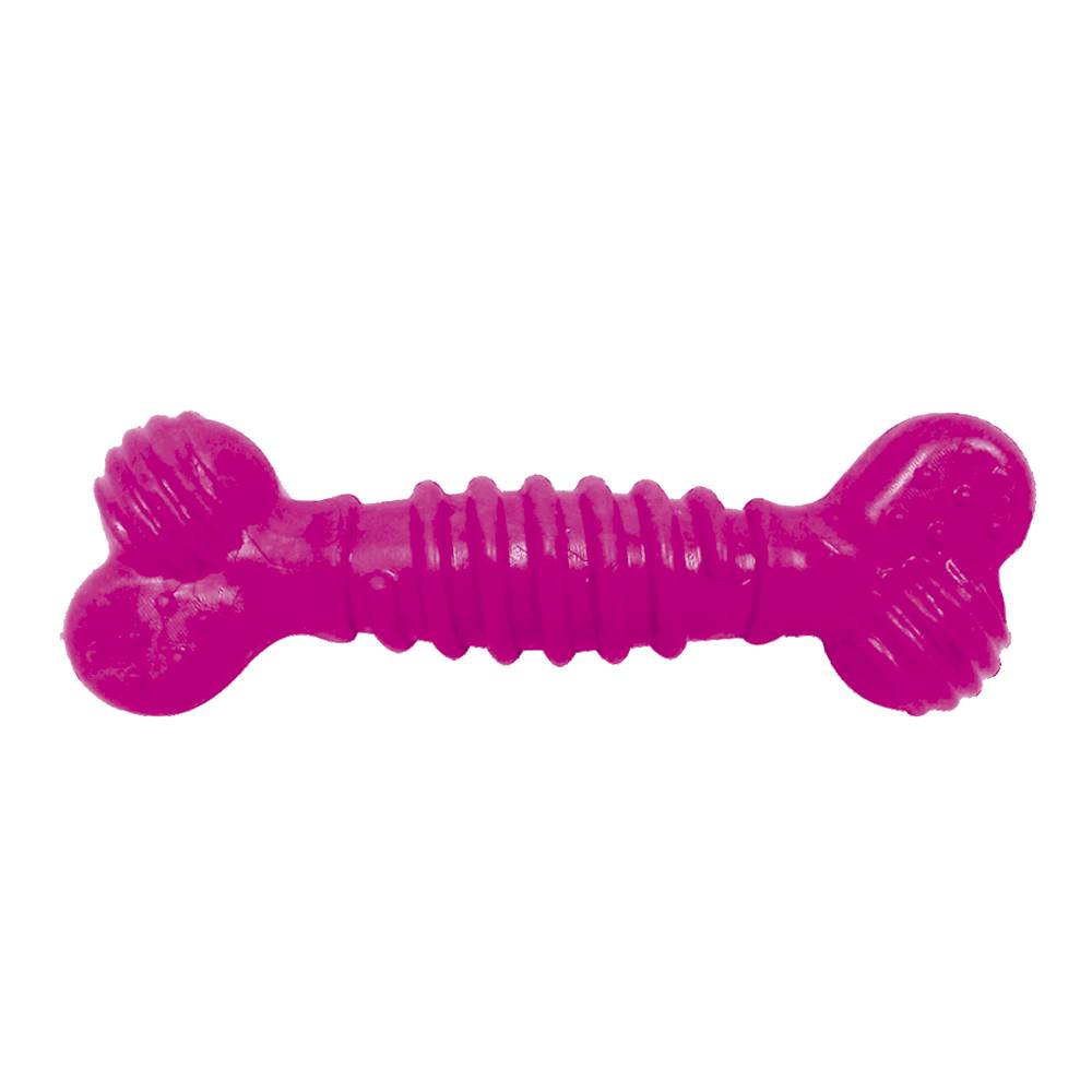 Furacão pet brinquedo mordedor osso de borracha superbone rosa (tam. p)