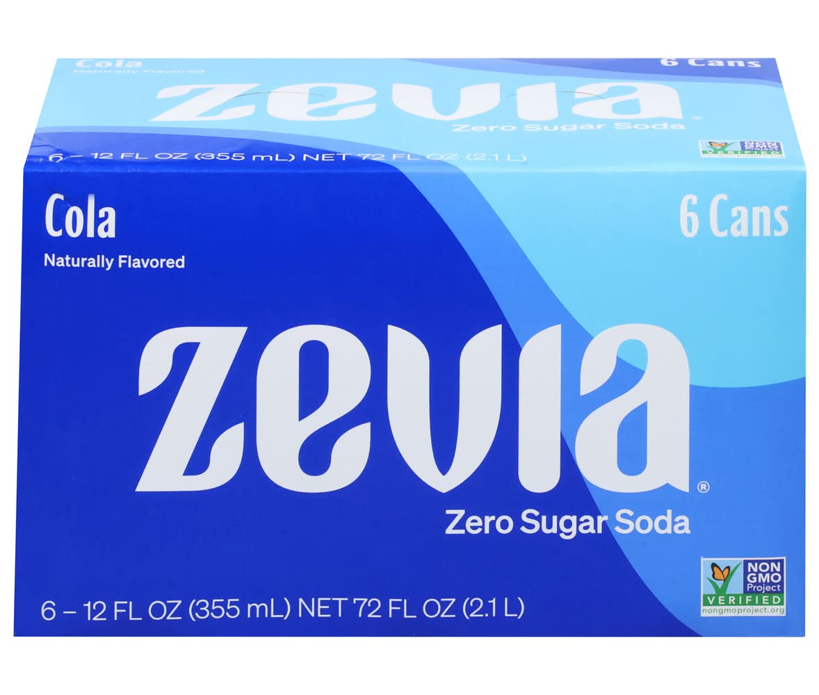 Zevia Zero Calorie Cola Soda (6 x 12 fl oz)