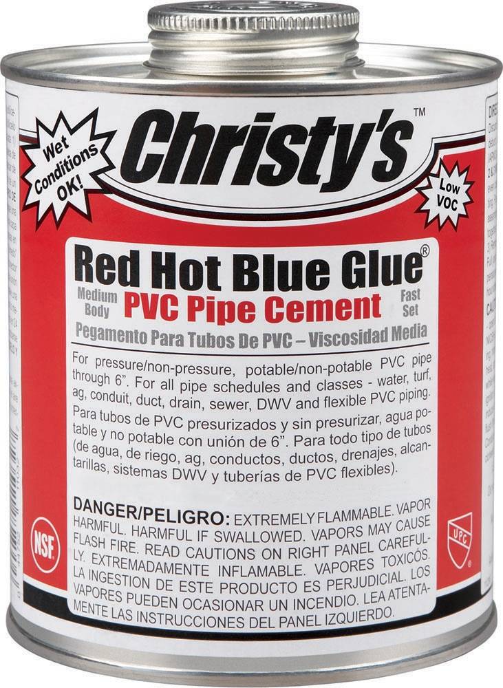 Christy's Red Hot Blue Glue 8-fl oz PVC Cement | RH-RHBV-HP