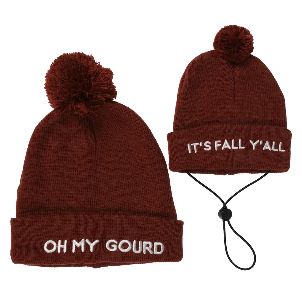 Matching Pet & Owner Beanie Hats Set - Fall Orange