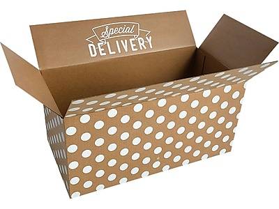 Happy Mail Shipping Box, Polka-Dot, 12 x 6 x 6 (246462)