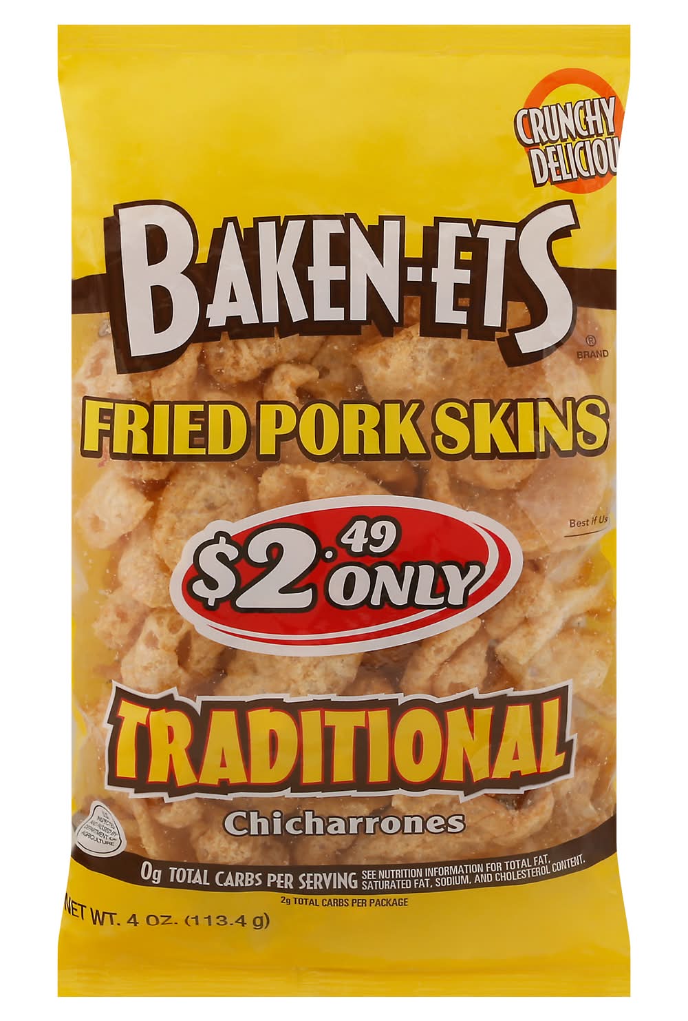 Baken-Ets Traditional Chicharrones Fried Pork Skins (4 oz)