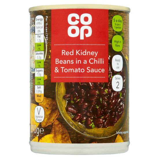 Co-Op Red Kidney Beans in a Chilli & Tomato Sauce 390g