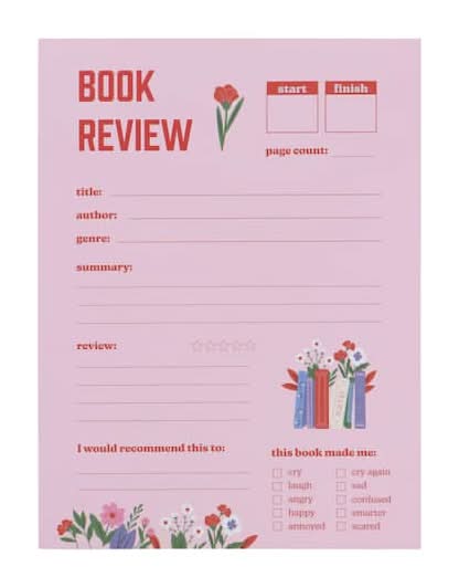 Book Review Notepad By Fab Finds