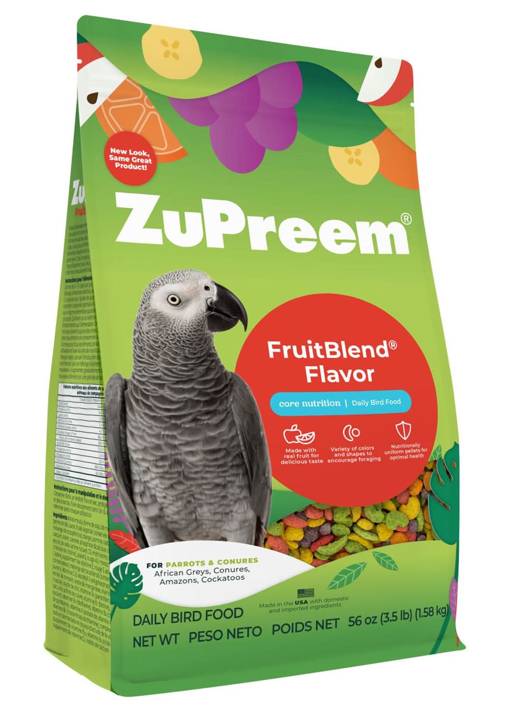 ZuPreem FruitBlend Flavour Parrots & Conures Food, 3.5 lb