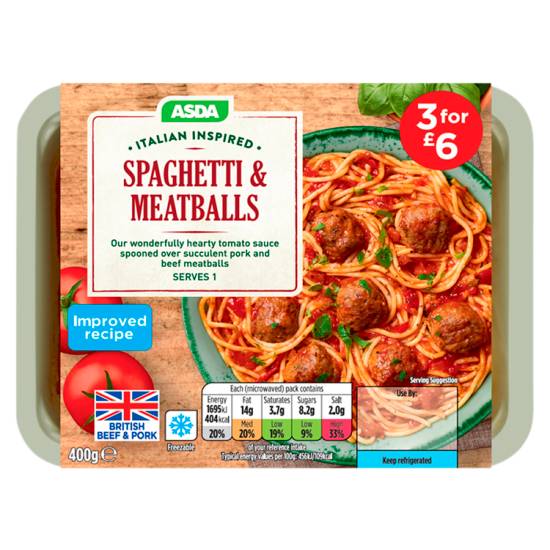 ASDA Italian Inspired Spaghetti & Meatballs (400g)