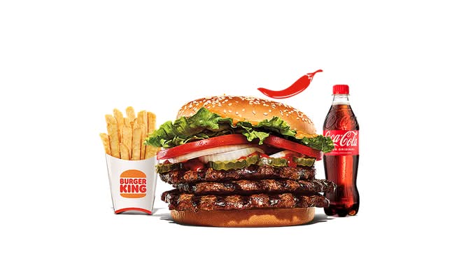 Menú Spicy Whopper® (3 carnes) Grande